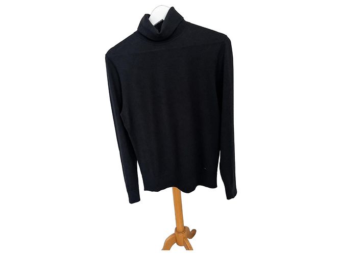 Chanel Herren Wollpullover schwarz