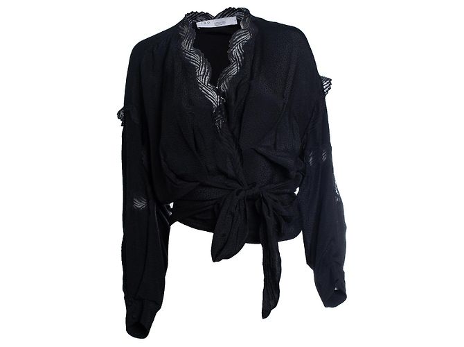 IRO, top jarl negro con encaje