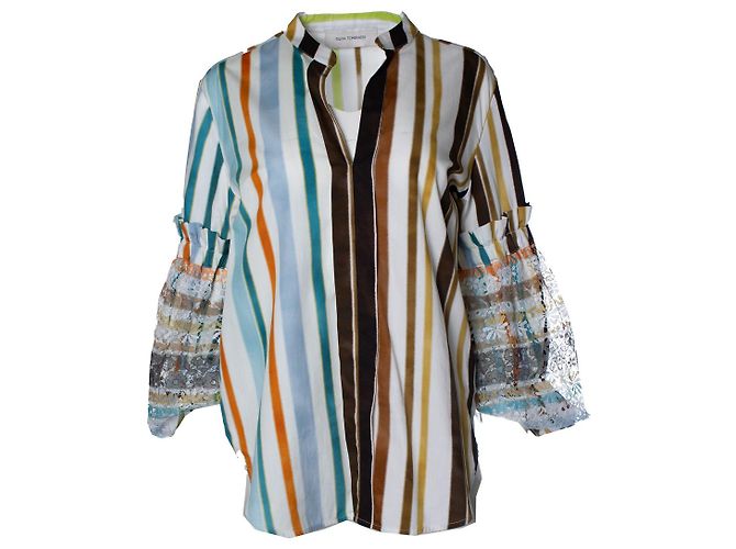 Autre Marque Blusa de manga abullonada a rayas Nuru de Silvia Tcherassi Multicolor