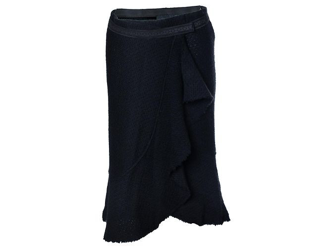 Falda envolvente de lana negra Isabel Marant Negro