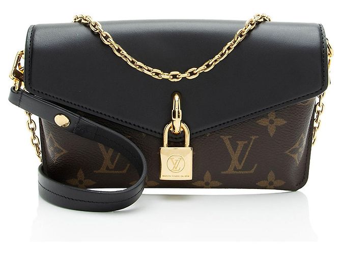 Louis Vuitton Monogram Canvas Padlock on Strap Black