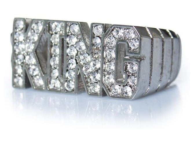 Silberner KING-Ring mit Strass von Dolce & Gabbana Metallisch