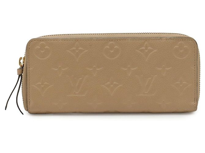 Portafoglio Clemence Monogram Empreinte Louis Vuitton Marrone Beige