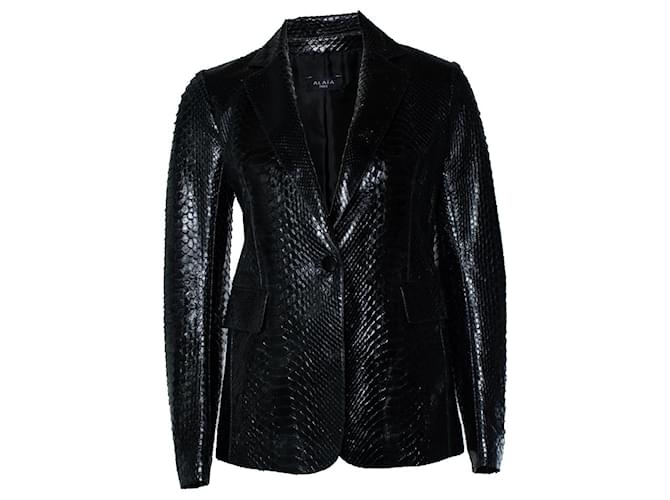 Blazer de python preto Alaïa 