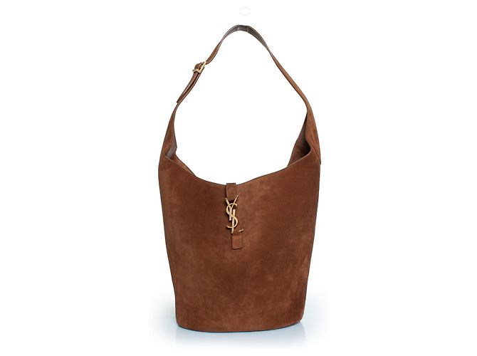 Saint Laurent, Le 5 A 7 hobo in cognac suede Brown