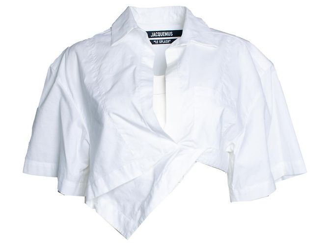 Jacquemus, das cropped Baumwolltop in Weiß