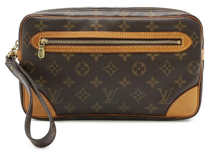 Clutch Louis Vuitton Monogram Marly Dragonne GM Marrom