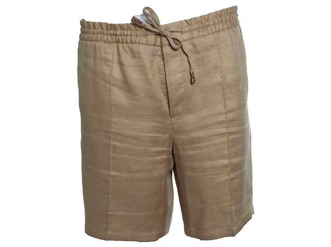 Brioni, bermuda de lino marrón shorts Sidney Castaño