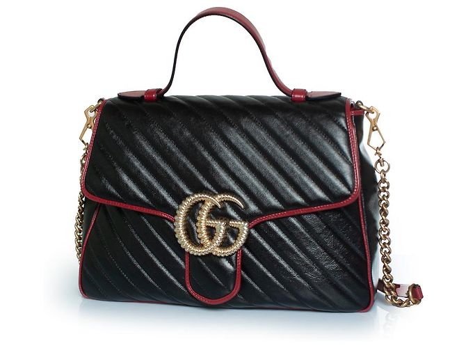 Borsa a mano Gucci Marmont nera Nero