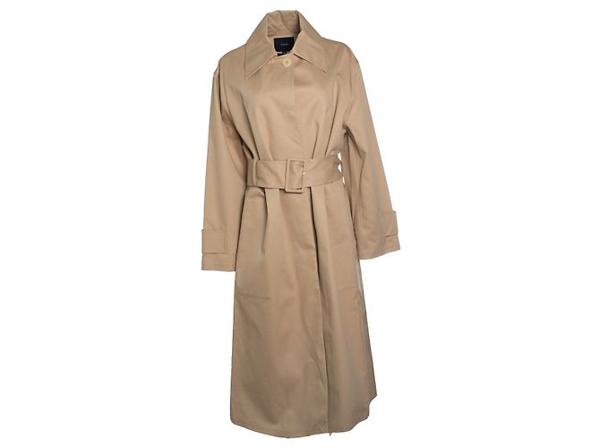 Casaco oversized de twill de algodão com cinto Lowendal da Joseph Marrom Bege