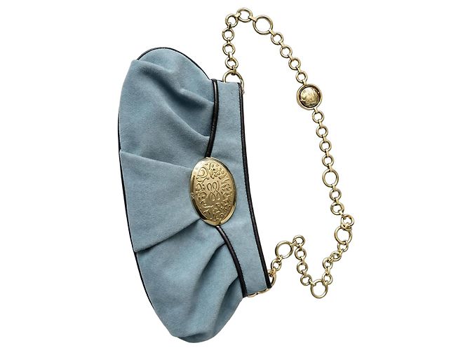 Clutch Lancel Brigitte Bardot Blau Wildleder