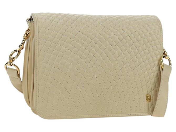 BALLY Borsa a Spalla in Pelle Beige Oro Auth am11516A D'oro