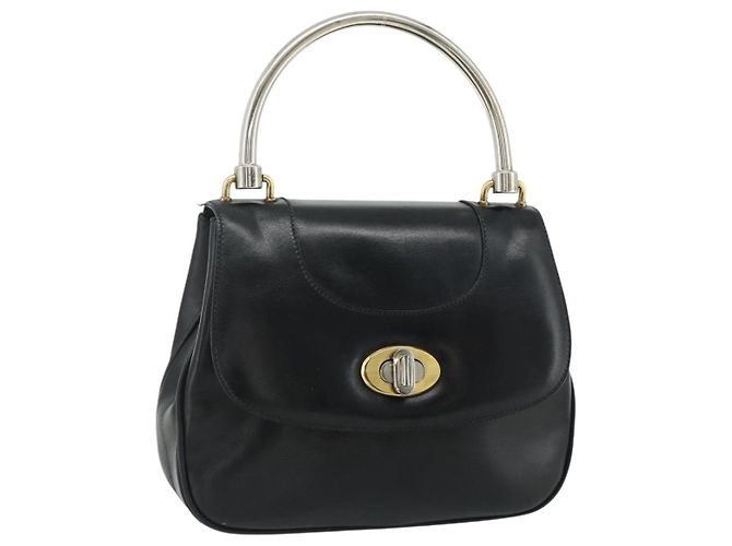 GUCCI Handtasche aus schwarzem Leder Auth 177281A