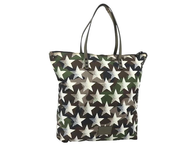 VALENTINO Tote Bag Nylon Khaki Auth bs35007A