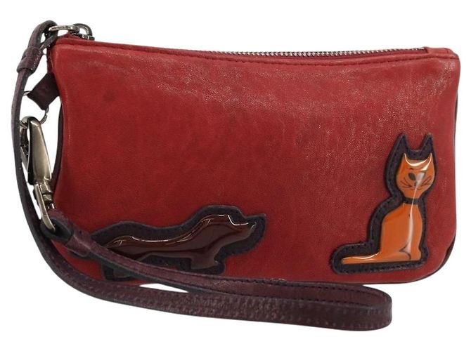 Miu Miu Handtasche aus rotem Leder Auth bs34578
