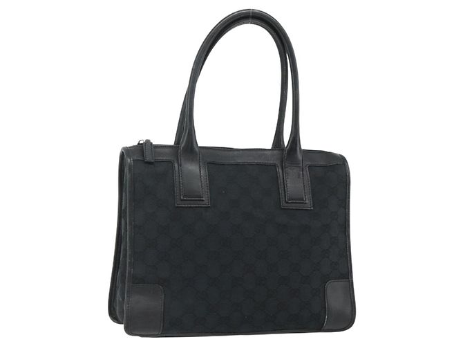 Borsa Tote GG Canvas Gucci Nera Oro Auth 177786 Nero D'oro