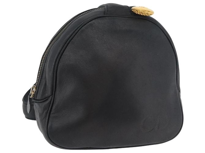 Borsa a Spalla Christian Dior in Pelle Nera e Oro Auth bs34854 Nero D'oro