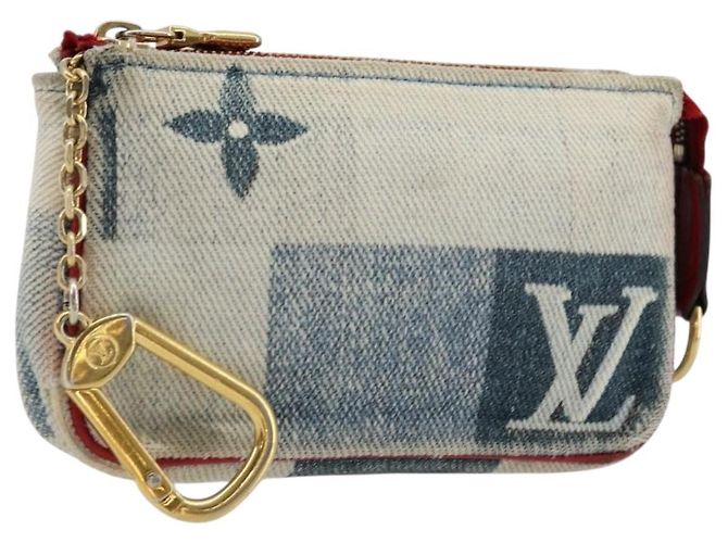 LOUIS VUITTON Monogram Denim Mini Pochette Accessoires Blue M68760 Auth 178048A