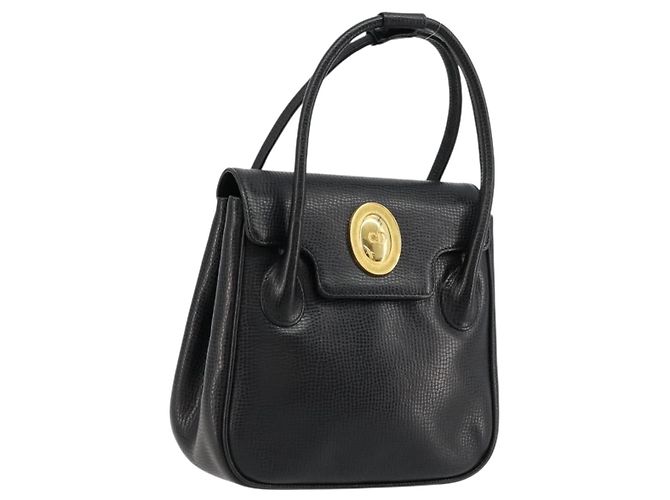 Borsa a mano Christian Dior in pelle nera e oro Auth 177713 Nero D'oro