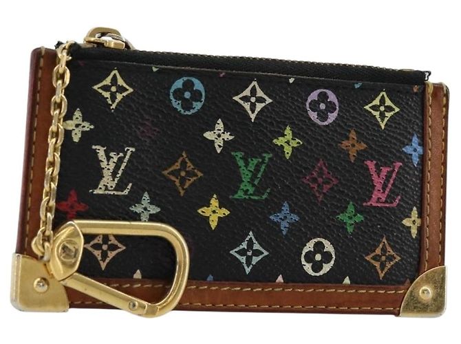 LOUIS VUITTON Monogram Multicolor Pochette Cles Purse Black M13664 Auth 177361