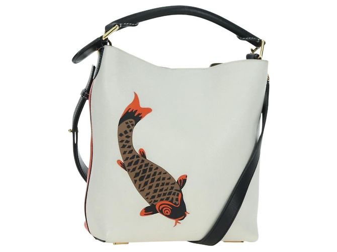 Sac à épaule LOEWE en cuir 2 en 1 blanc or Auth 177982SM Doré
