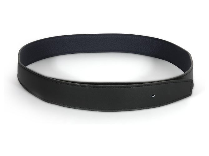 Hermès Black 135 & Bleu Nuit Togo Reversible 32mm Belt Strap