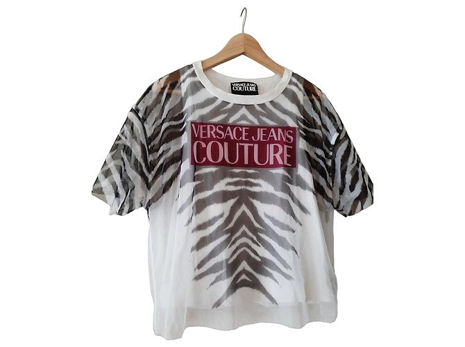 Camiseta Versace Jeans Couture estampado leopardo Blanco Estampado de leopardo