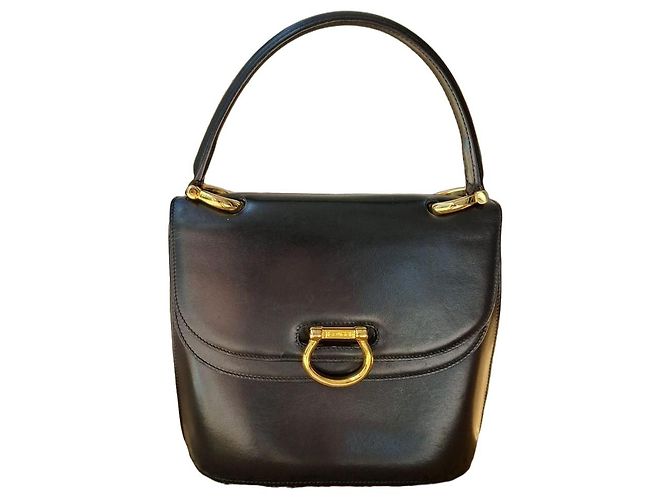 Céline Sac à main Celine en cuir lisse noir