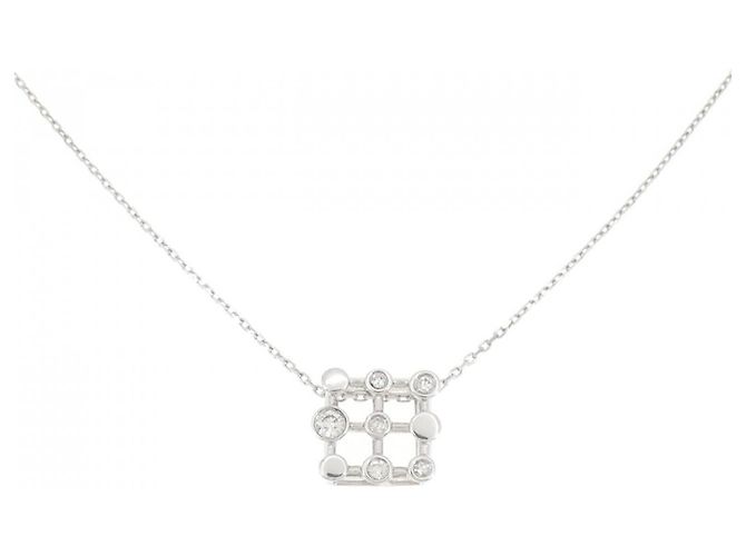 Autre Marque Collar de diamante en oro blanco Au750 Plata