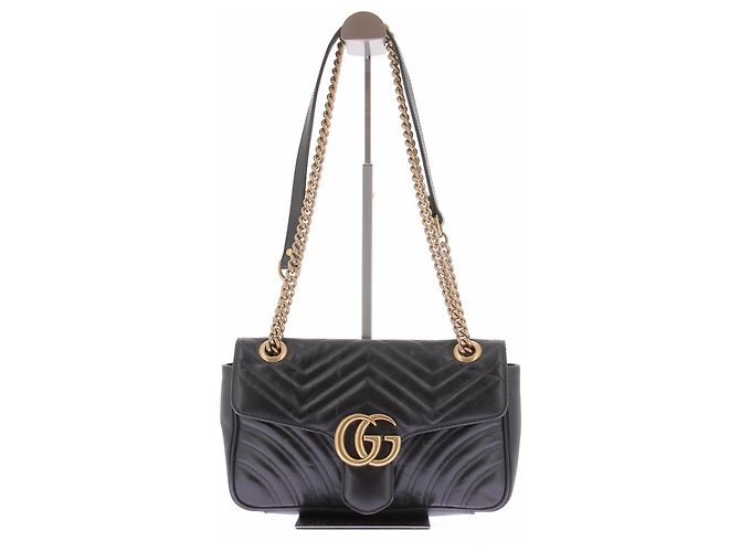 Gucci Bolsa de couro preto Marmont