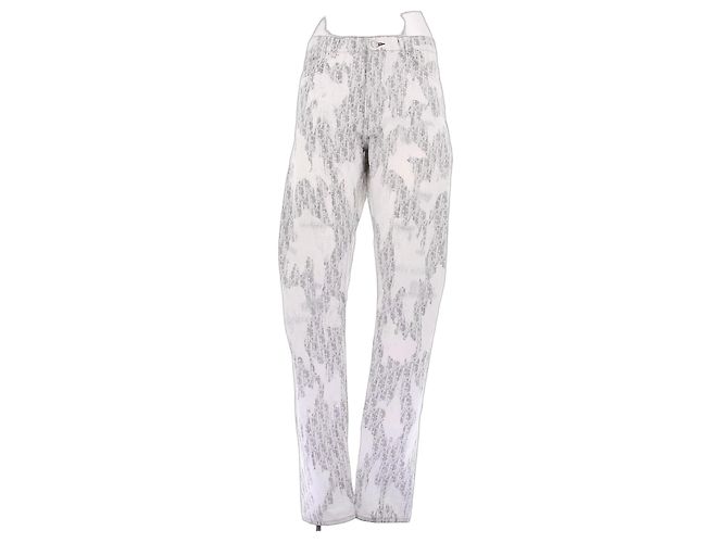 Jeans Dior grises estampados de algodón 