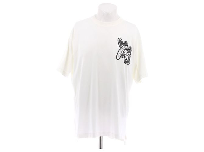 Camiseta blanca de algodón Y3 Blanco