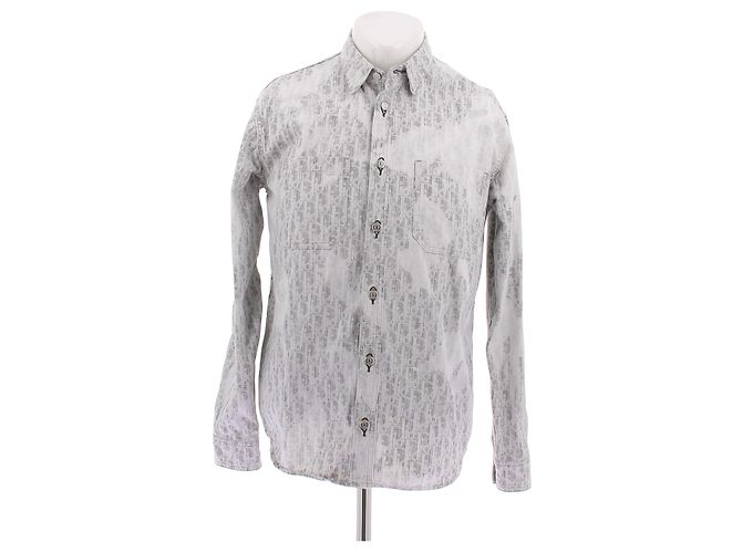 Camicia Dior in cotone grigia Grigio