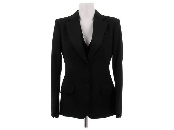 Yves Saint Laurent Edition Soir three piece wool suit black 
