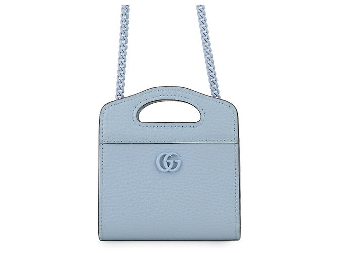 Gucci Hellblauer Lederkette Geldbörse