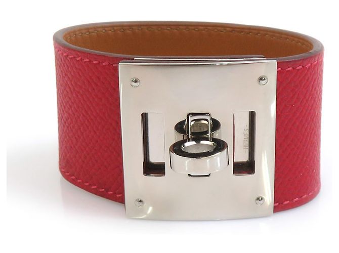 Pulsera Charm Perro Kelly de Hermès Plata Roja