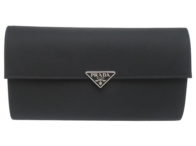 Prada Nylon Flap Wallet Black