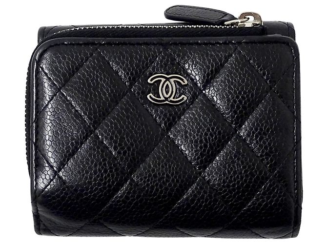 Chanel Matelassé Women's Tri-fold Wallet Black