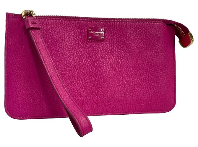 Clutch de cuero rosa Dolce & Gabbana