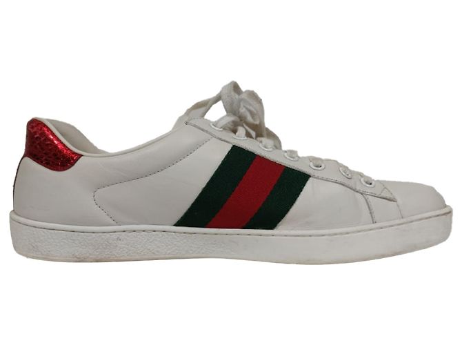 Sneakers basse Gucci Ace Bee in pelle bianca Bianco