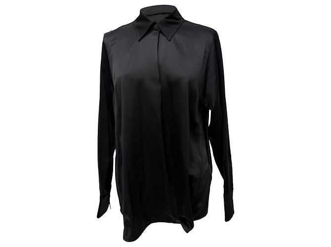 Camicia con bottoni Victoria Beckham in seta nera Nero