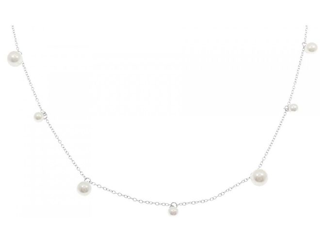 Colar Mikimoto em ouro Au750 com pérolas Akoya Prata