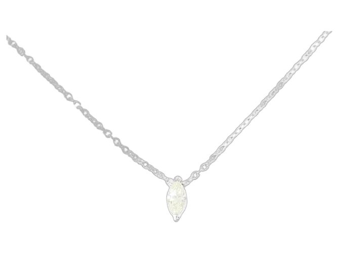 Autre Marque Collar de diamante en oro blanco Au750 Plata