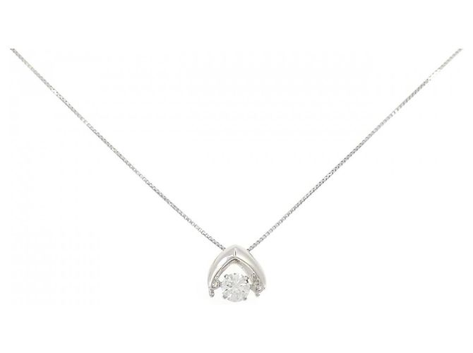 Autre Marque Diamant-Halskette PT900 PT850 Silber