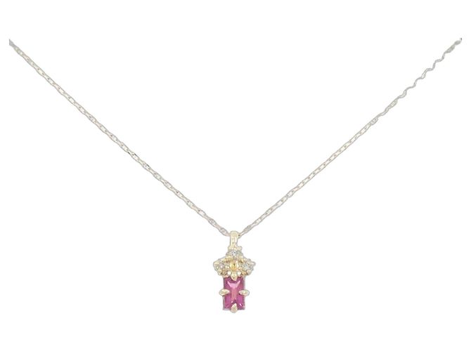 Autre Marque Colar de diamante e turmalina K10YG