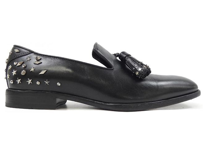 JIMMY CHOO Leder-Sneaker Schwarz