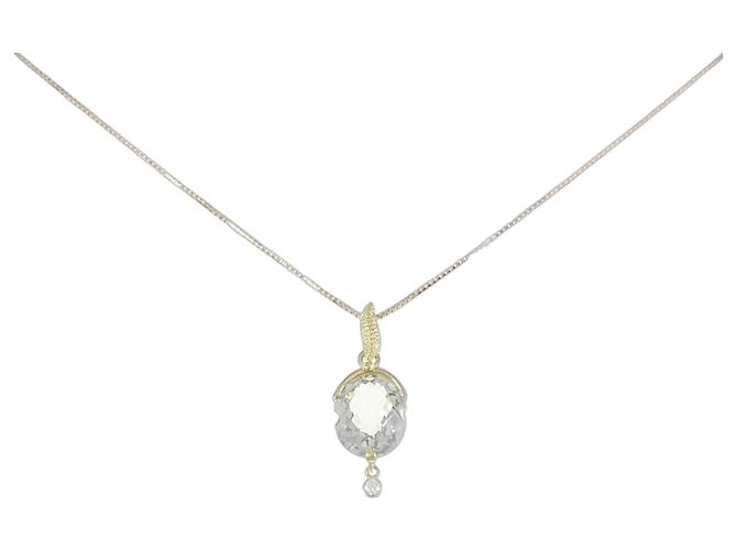 Autre Marque Colar de diamantes e quartzo Au750 Dourado