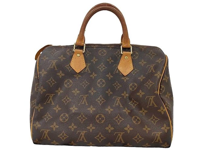 Sac à main Speedy Louis Vuitton en toile Monogram 30 Marron