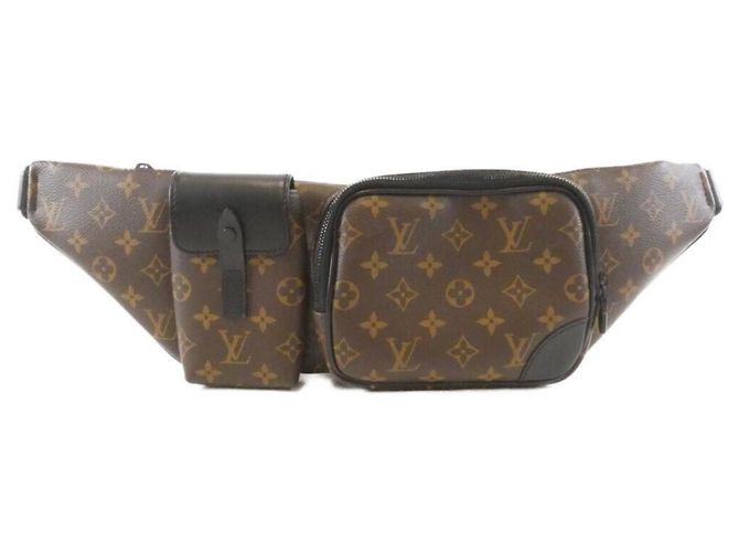 Bumbag Bolsa de Ombro Monogram Macassar Louis Vuitton Marrom Preto