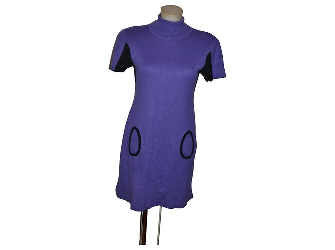 Mini Abito Twin Set Viola e Nero Viola scuro